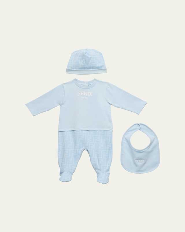 Boy's Faded FF Logo Footie Set, Size Newborn-6